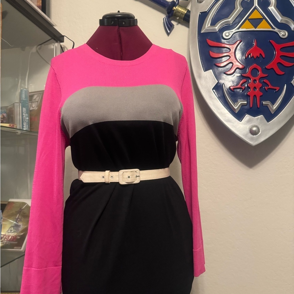 Pink, Gray, and Black Colorblock Dress - Unbranded - Size M/L - Picture 2 of 6